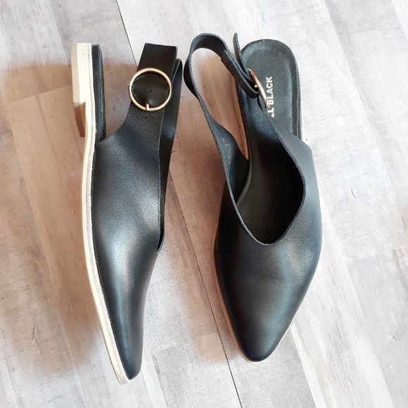 all black slingback city flats